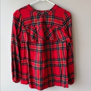 J. Crew Red Plaid Flannel Button-Up